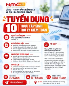 THÔNG BÁO TUYỂN THỰC TẬP SINH TRỢ LÝ KIỂM TOÁN VIÊN NĂM 2027